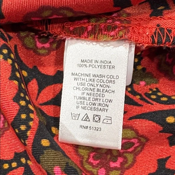 1. State Scarlet and Ebony Patterned Ruffle Blouse - Picture 11 of 13